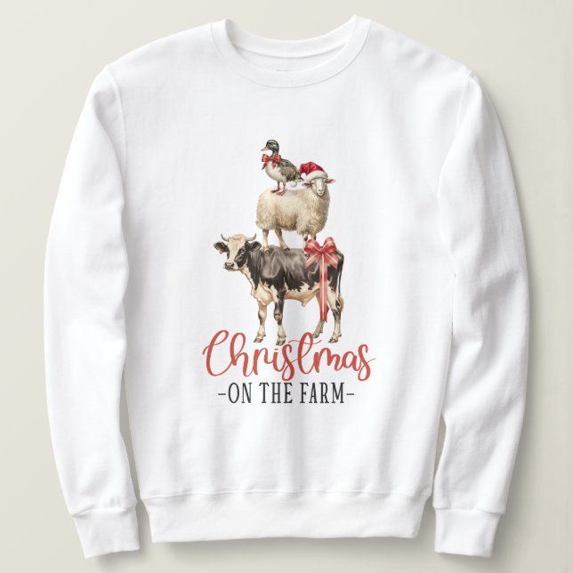 Weihnachten auf dem Bauernhof Barnyard Tier Sweatshirt (Design vorne)