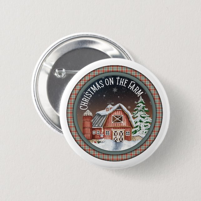 Weihnachten auf dem Bauernhof Button (Vorne & Hinten)