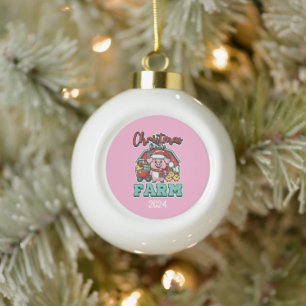 Weihnachten auf dem Bauernhof Piggy & Friends Keramik Kugel-Ornament