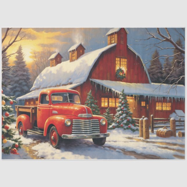 Weihnachten auf dem Bauernhof Seidenpapier (Vorderseite)