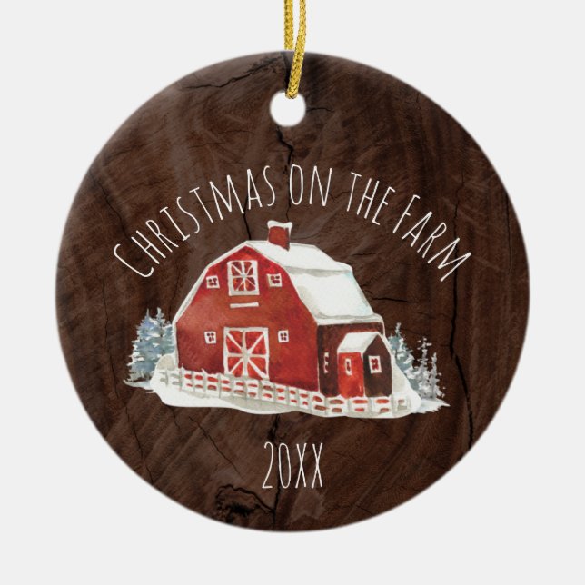 Weihnachten auf der Keramik der landwirtschaftlich Keramik Ornament (Vorne)