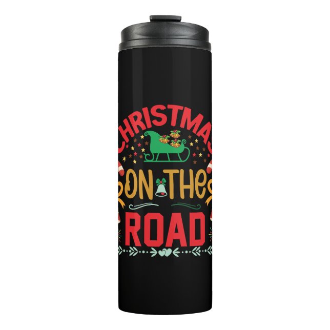 Weihnachten auf der Straße Thermosbecher (Vorderseite)