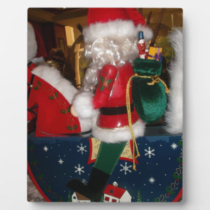 Weihnachten auf einem Pferd mit Schnee Kunst druck Fotoplatte