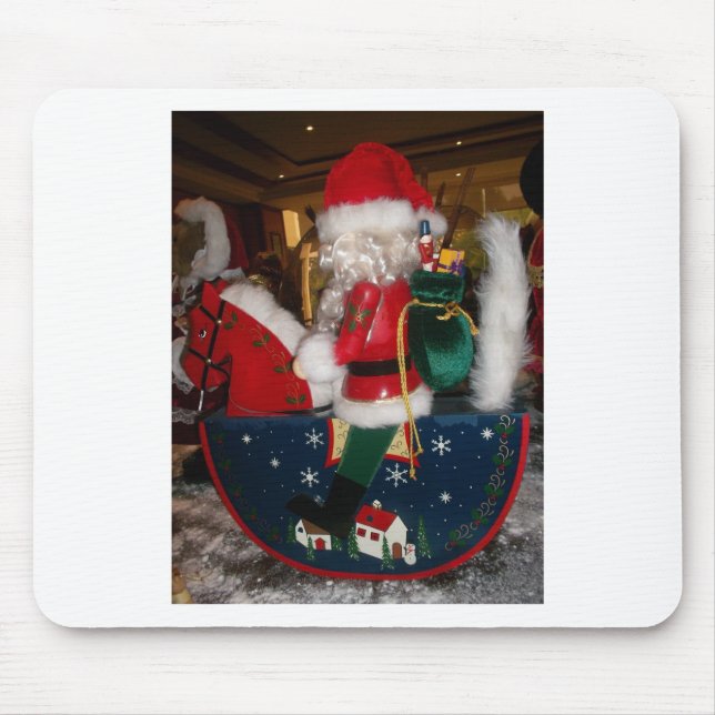 Weihnachten auf einem Pferd mit Schnee Kunst druck Mousepad (Vorne)