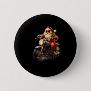 Weihnachten auf einem Vintagen Motorrad fahren Button