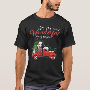 Weihnachten auf Red Car LKW Xmas Tree Dog Appea T-Shirt