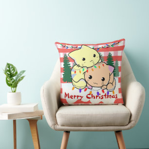 Weihnachten auf Schnee, personalisierter Name Kissen