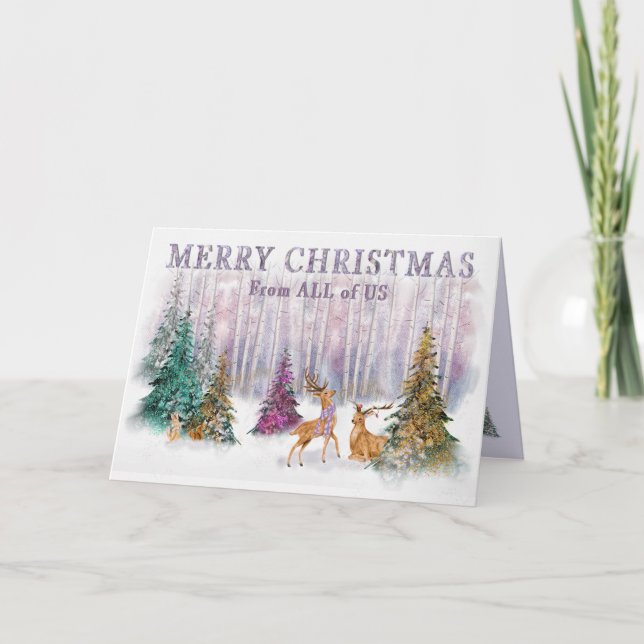 Weihnachten aus allen USA Forest Wildlife Card Karte (Vorderseite)
