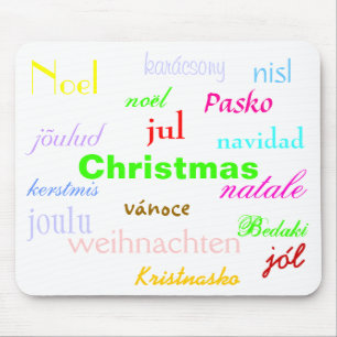 Weihnachten aus der ganzen Welt in Weiß I Mousepad