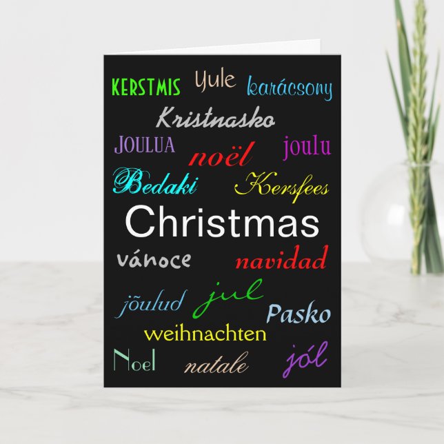 Weihnachten aus der ganzen Welt" Weihnachtskarte (Vorderseite)