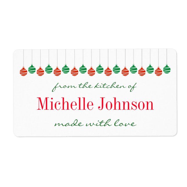 Weihnachten aus der Küche hausgemachte Etiketten (Vorne)