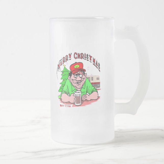 Weihnachten aus weißem Trash, Mattglas Bierglas (Rechts)