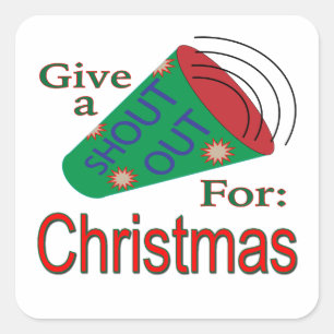 Weihnachten ausrufen quadratischer aufkleber