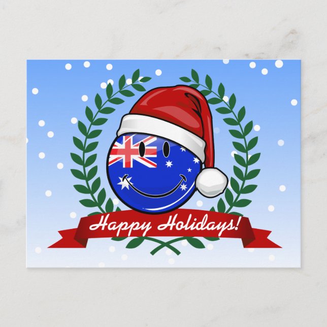 Weihnachten Auzzie Stil lächelnd australische Flag (Vorderseite)