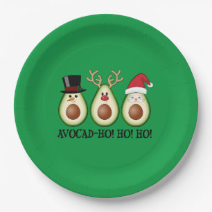 Weihnachten Avocado Frosty, Rudolph und Santa Pappteller