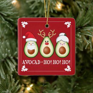 Weihnachten Avocado Santa, Rudolph und Mrs. Claus Keramikornament