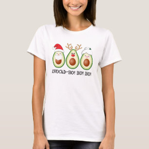 Weihnachten Avocado Santa, Rudolph und Mrs. Claus T-Shirt