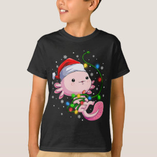 Weihnachten Axolotl Weihnachtsmannmütze Lights Jap T-Shirt