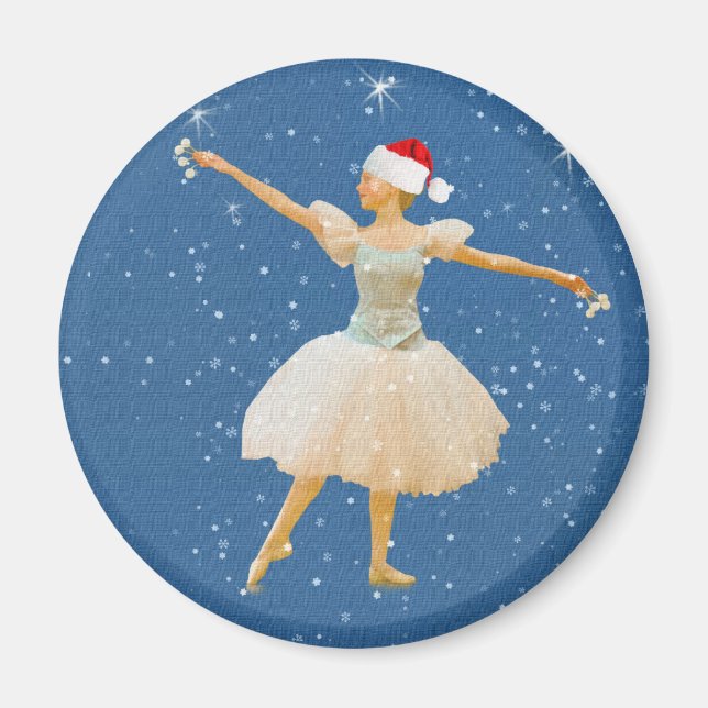 Weihnachten Ballerina mit Castanets Magnet (Vorne)