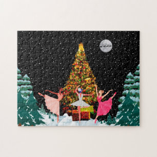 Weihnachten Ballerinas in Schnee Puzzle