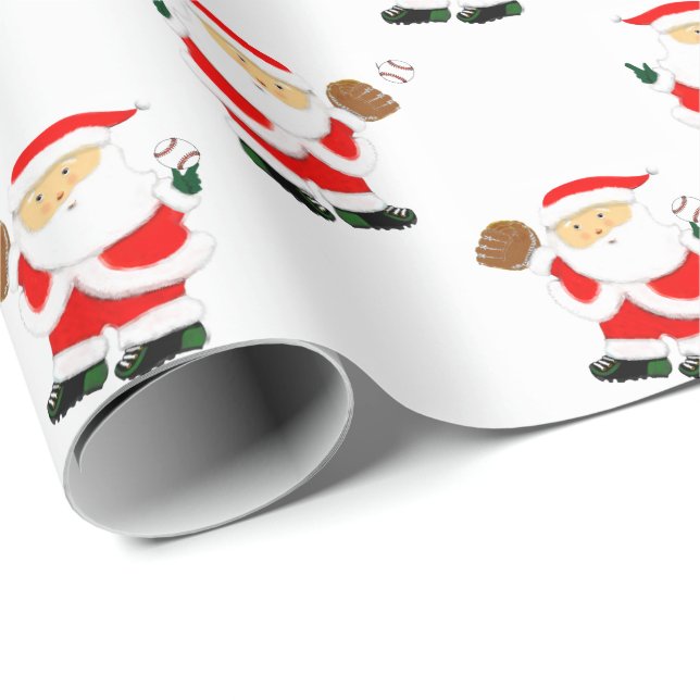 Weihnachten Baseball Geschenkpapier (Rolleneckpunkt)