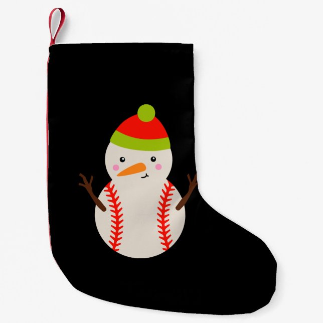 Weihnachten - Baseball Snowman Kleiner Weihnachtsstrumpf (Vorderseite)