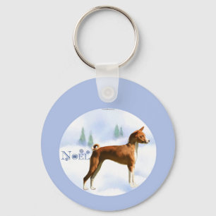Weihnachten Basenji Schlüsselanhänger