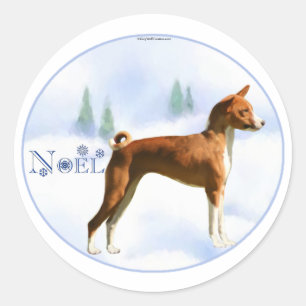 Weihnachten Basenji Stickers