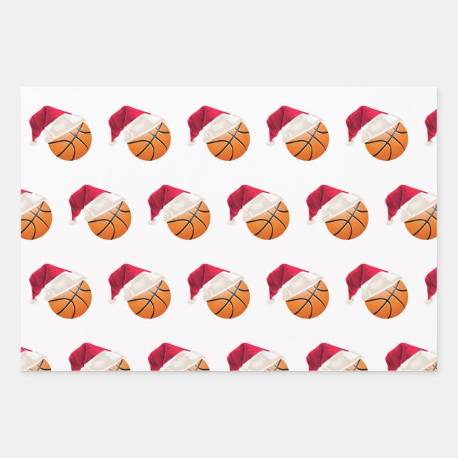 Weihnachten Basketball Sport Geschenkpapier Set (Vorderseite)
