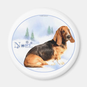 Weihnachten Basset Hound Magnet