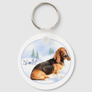 Weihnachten Basset Hound Schlüsselanhänger