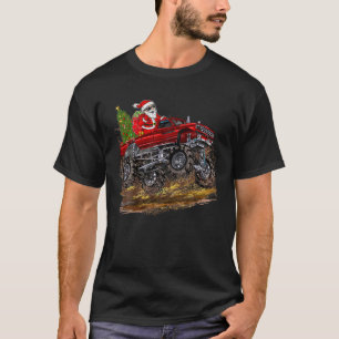 Weihnachten Baum Lighting Santa Riding Monster Tru T-Shirt