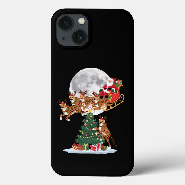 Weihnachten Baum Lights Funny Santa Riding Cheetah Case-Mate iPhone Hülle (Rückseite)