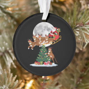 Weihnachten Baum Lights Funny Santa Riding Cheetah Ornament