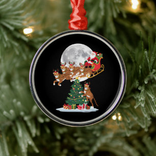 Weihnachten Baum Lights Funny Santa Riding Cheetah Ornament Aus Metall