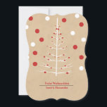 Weihnachten Baum mit Red Baubles - Frohe Weihnacht<br><div class="desc">Frohe Weihnachten - Moderner Weihnachtsbaum mit Baubles personalisierter Flachkarte - der Baum wird auf einem Hintergrund von rot-weiß-spottigen Polka-Punkten dargestellt - Weihnachten-Grüße-Karten aus Ricaso</div>