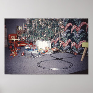 Weihnachten Baum und Vintages Spielzeug aus dem Mi Poster