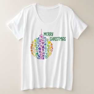 Weihnachten - Bäume - Ball mit Weihnachtsbildern 1 Große Größe T-Shirt