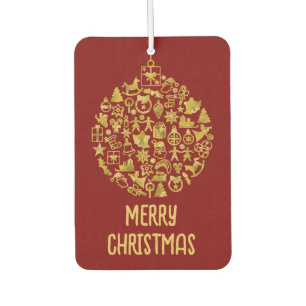 Weihnachten - Bäume - Ball mit Weihnachtsbildern 2 Autolufterfrischer