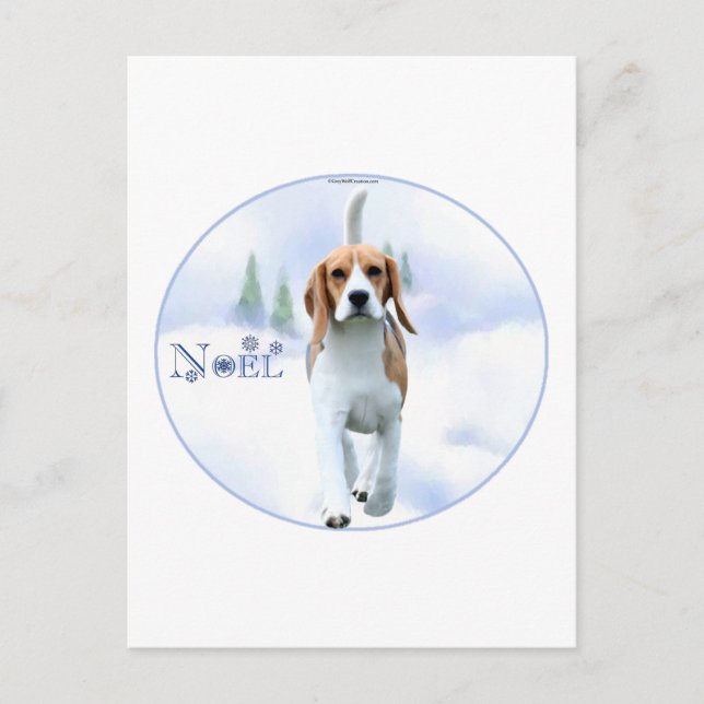 Weihnachten Beagle Postkarte (Vorderseite)