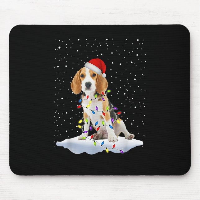 Weihnachten Beagle Weihnachten Schneefake Mama X-m Mousepad (Vorne)