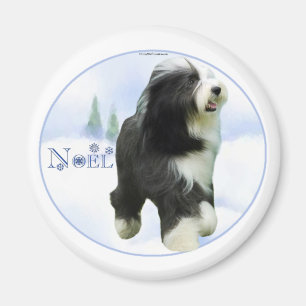 Weihnachten Bearded Collie Magnet
