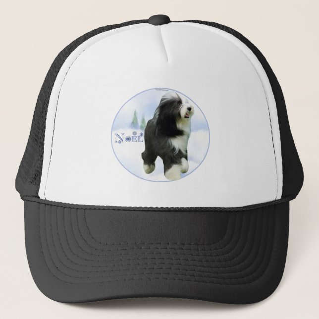 Weihnachten Bearded Collie Truckerkappe (Vorderseite)