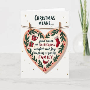 Weihnachten bedeutet familiäre Zusammengehörigkeit Karte