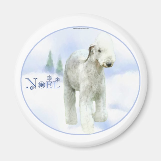 Weihnachten Bedlington Terrier Magnet (Vorne)