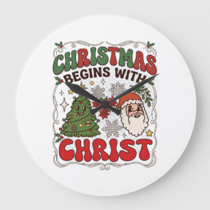 Weihnachten Beginnt Christus Weihnachtsmann Baum S Große Wanduhr