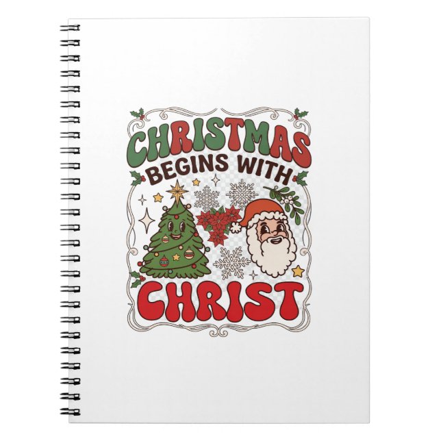 Weihnachten Beginnt Christus Weihnachtsmann Baum S Notizblock (Vorderseite)