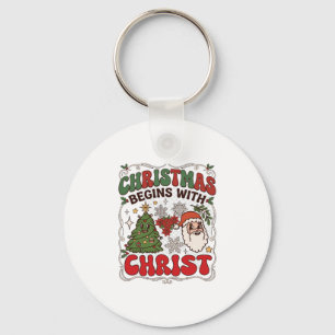 Weihnachten Beginnt Christus Weihnachtsmann Baum S Schlüsselanhänger