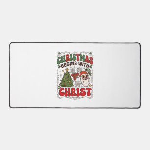 Weihnachten Beginnt Christus Weihnachtsmann Baum S Schreibtischunterlage