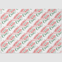 Weihnachten beginnt mit Christi Typografie Seidenpapier